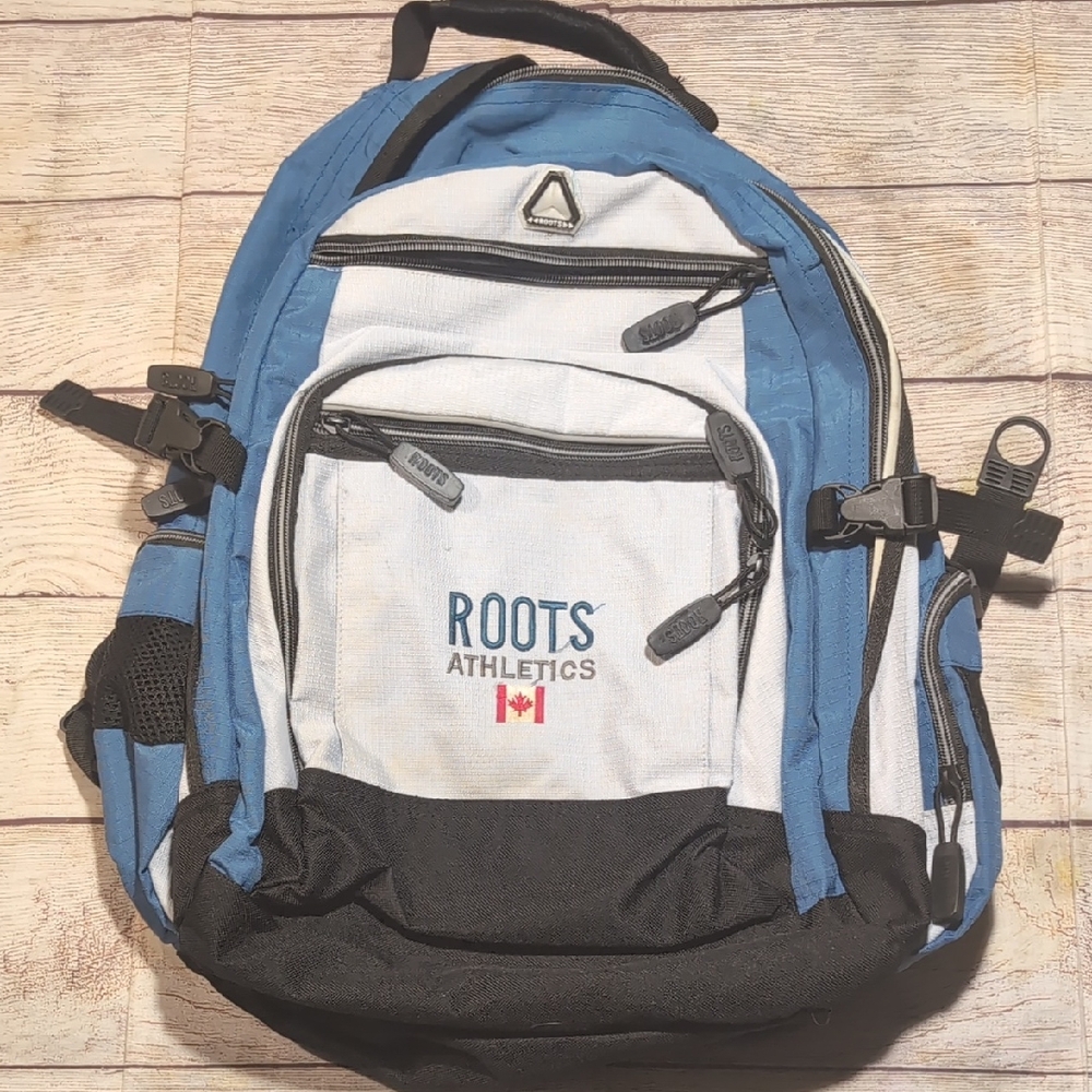 Roots Athletics Gray Blue & Black Backpack